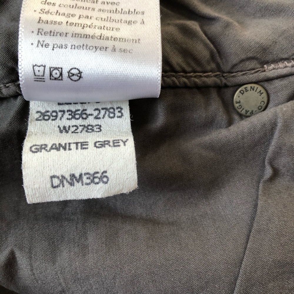 Paige Hoxton Ankle Zip Cords Jeans Granite Gray 29 - Picture 7 of 10